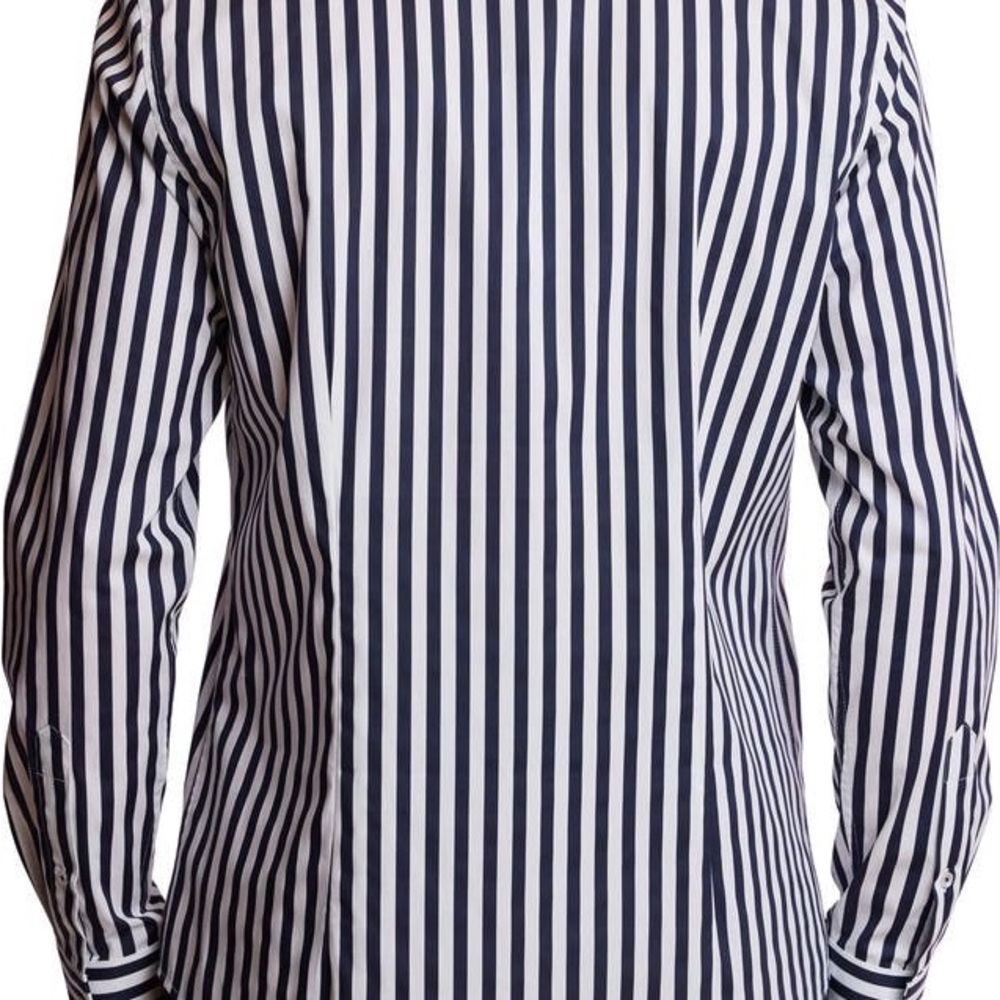 Paisley & Gray Navy Dress Shirt with White Wide Stripes. Size Medium - Picture 2 of 4